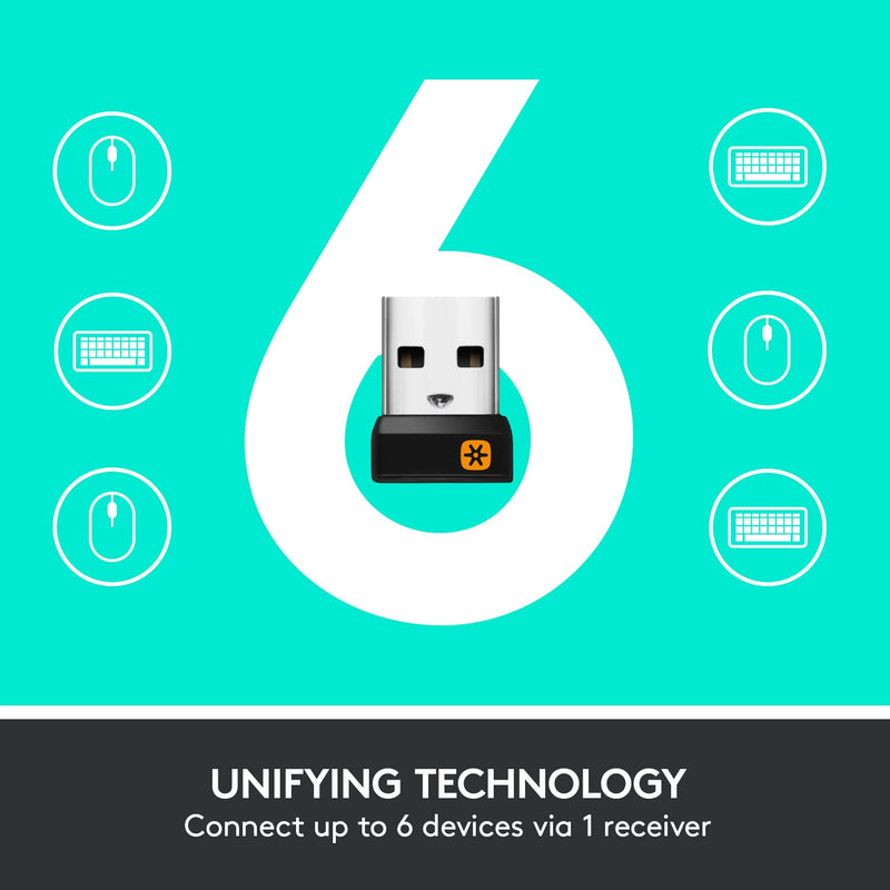 [Australia - AusPower] - Logitech M705 Marathon Wireless Mouse, 2.4 GHz USB Unifying Receiver, 1000 DPI, 5-Programmable Buttons, 3-Year Battery, Compatible with PC, Mac, Laptop, Chromebook - Black 