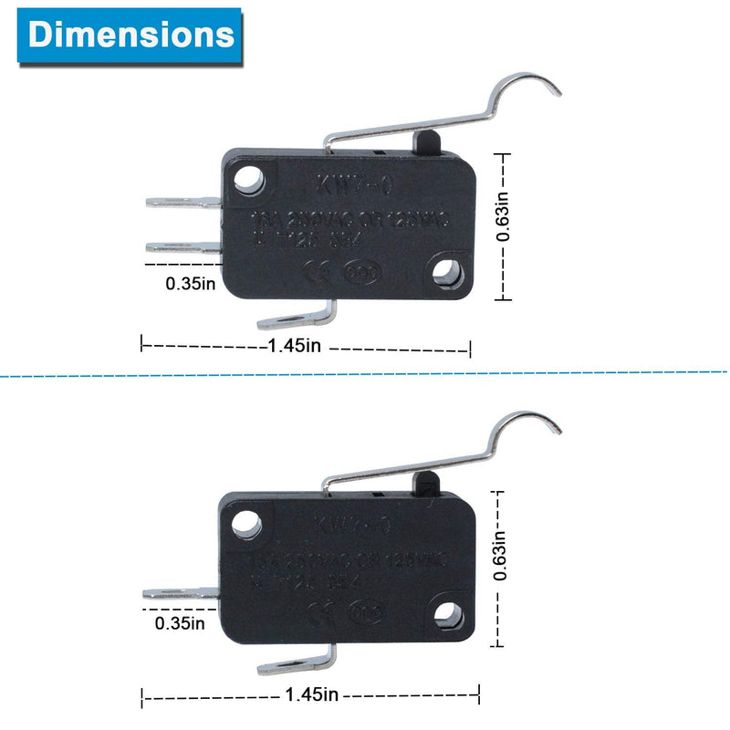[Australia - AusPower] - 1014807 & 1014808 Micro Switch for Compatible with Club Car Golf Cart DS & Precedent, 2 and 3 Prong Terminal Micro Switch Speed Forward Reverse, 12A 125/250VAC Replaces for Stens 430-115 Limit Switch 