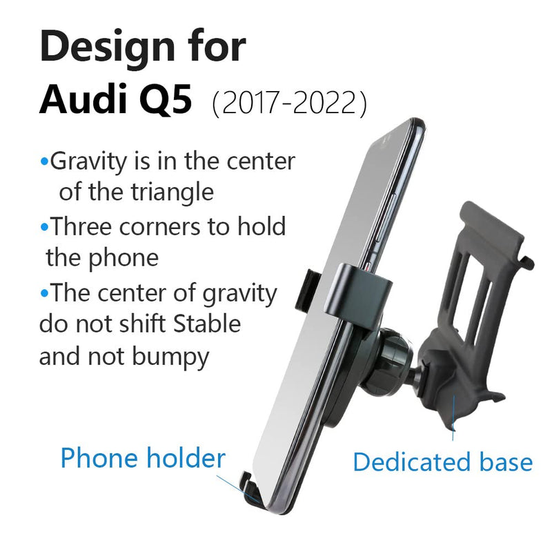[Australia - AusPower] - LUNQIN Car Phone Holder for 2017-2022 Audi Q5 Auto Accessories Navigation Bracket Interior Decoration Mobile Cell Phone Mount for Audi Q5 2017-2020 