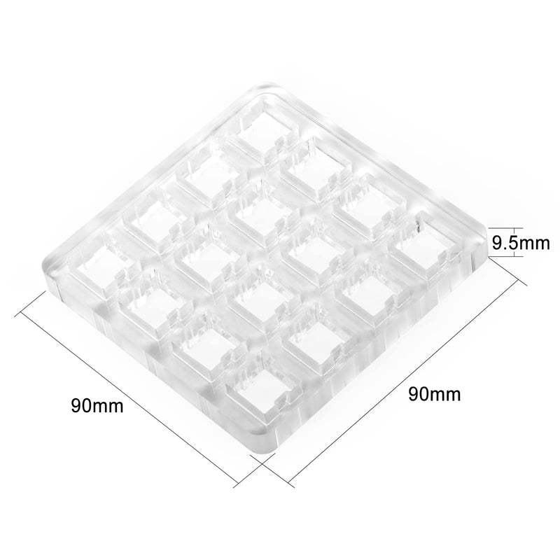 [Australia - AusPower] - RUNJRX Switches Acrylic Tester for Gateron Cherry Invyr TTC Switch Mechanical Keyboard Switches Tester (16 switches) 