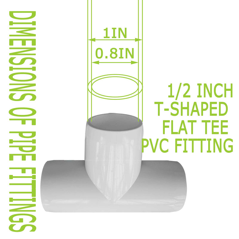 [Australia - AusPower] - EPHECH 3 Way 1/2Inch Tee PVC Fittings, 24PCS Heavy Duty PVC Pipe Fitting PVC Furniture Grade Fitting Connector for Water Supplies Build PVC Furniture DIY Garden Shelf Greenhouse 
