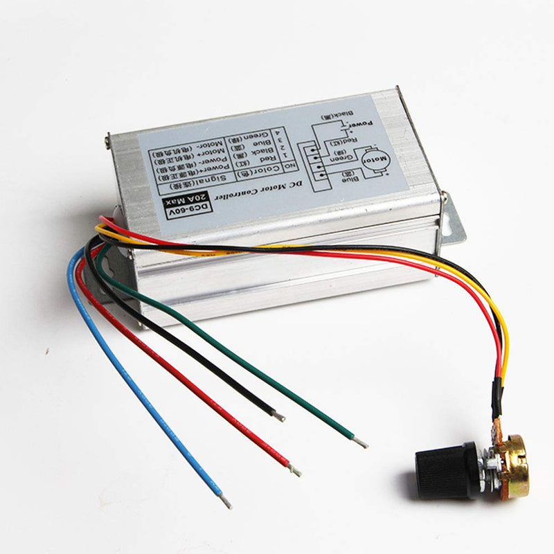 [Australia - AusPower] - Wixine 1Pcs 12V 24V Max 20A PWM DC Motor Stepless Variable Speed Control Controller Switch 
