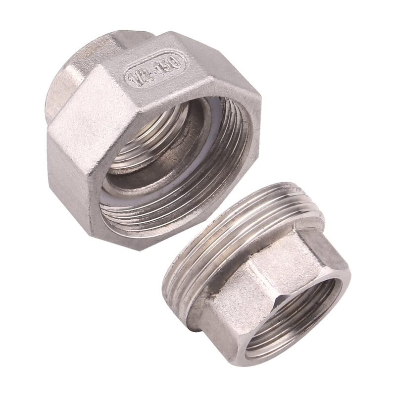 [Australia - AusPower] - DERPIPE Cast Pipe Fittings Union - 1/2" NPT Female Fitting Stainless Steel 304, Class 150 1/2"NPT 