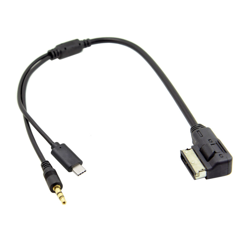 [Australia - AusPower] - Cablecc Media In AMI MDI to Stereo 3.5mm Audio & USB-C Aux Adapter Cable For Car VW AUDI 2014 A4 A6 Q5 Q7 