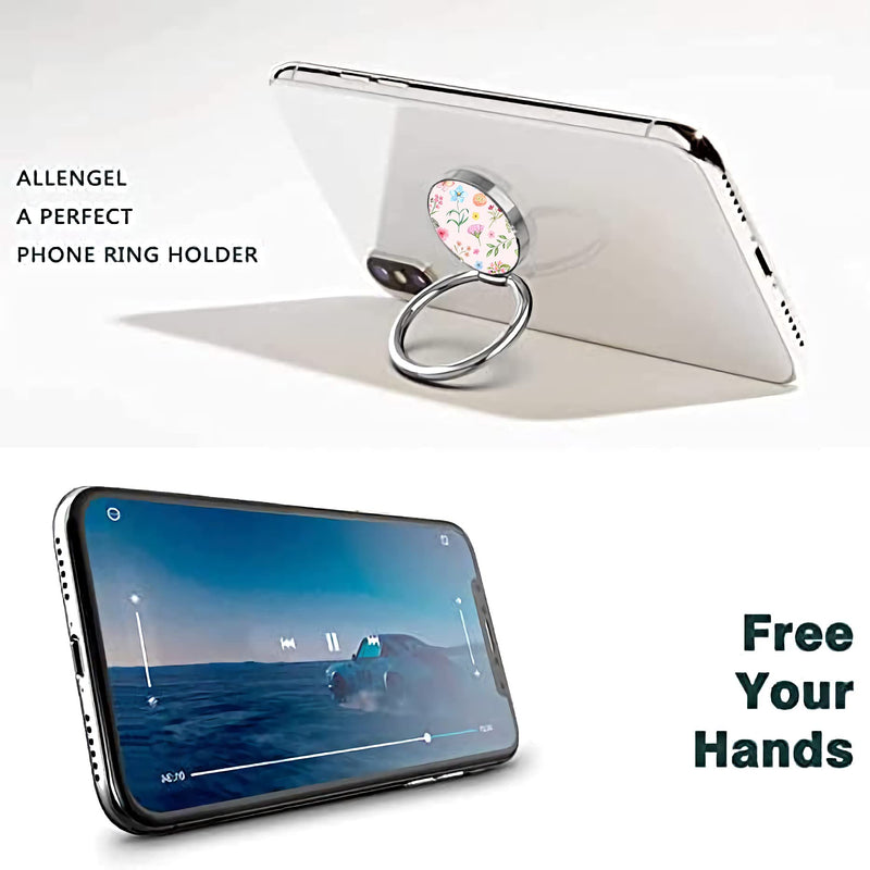[Australia - AusPower] - Cell Phone Ring Holder Finger Kickstand Metal Ring Grip Holder for Magnetic Car Mount Compatible with iPhone 12/12 Pro/12 Pro Max/13/13 Pro Max and Other Smartphones (Cute Wildflower Floral Flower) Cute Wildflower Floral Flower 