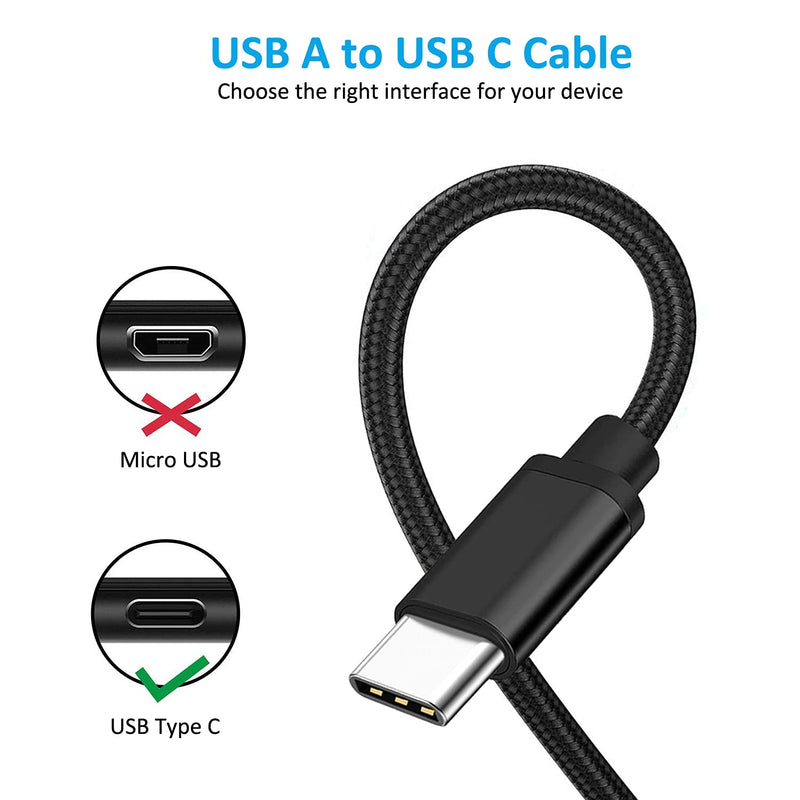 [Australia - AusPower] - Type C Charging Cable Fast Charge [6FT, 2Pack] C Cable Charger Power Cord for Samsung Galaxy A12 A32 A42 A52 A01 A02s A11 A10e A20 A21 A50 A51 A71 S20 S21,LG K51 Stylo 6 5 4 Q7 G6,Moto Z4/Z3/Z2/G7/G6 