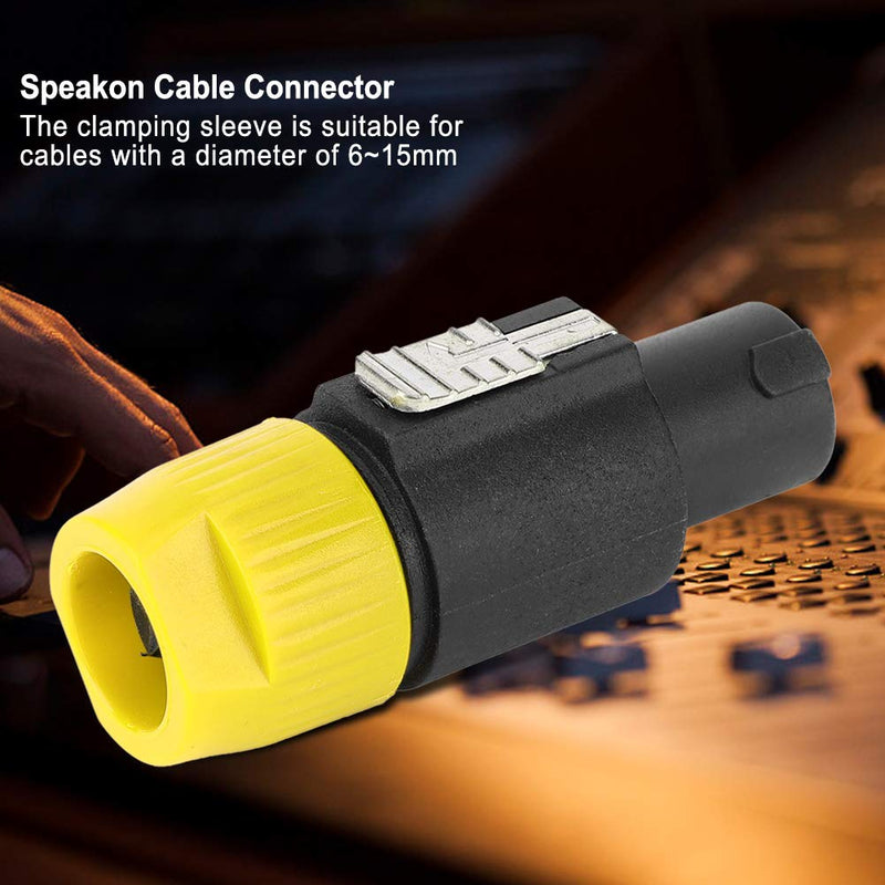 [Australia - AusPower] - 10PCS Audio Speaker Connector C-NL4FC Speakon Plug Cable Connector Waterproof 4 Pin Audio Video Connector Copper-Plated Nickel Contacts(Yellow) Yellow 