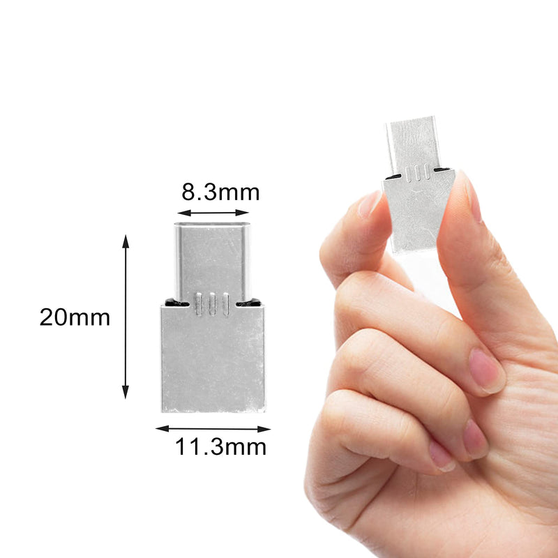 [Australia - AusPower] - PNGKNYOCN Ultra Mini Type-C USB OTG Adapter，Type-C USB to USB 2.0 5pin Connector for Phone Tablet & Cable & Flash Disk(5-Pack) 