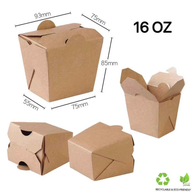 [Australia - AusPower] - S S'DENTE Take Out Food Containers Microwaveable Kraft Brown Take Out Boxes 16 OZ (10 pack) Leak and Grease Resistant Food Containers - Recyclable Lunch Box 