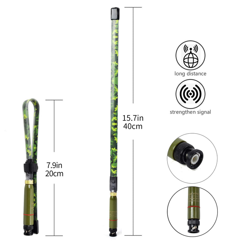 [Australia - AusPower] - TWAYRDIO BNC Tactical Antenna 771FR Camouflage Dual Band VHF UHF 15.3inch Portable Handheld Ham Radio Scanner Antenna for Uniden BC72XLT BC75XLT BC92XLT Icom IC-V8 IC-V80 Two Way Radio 