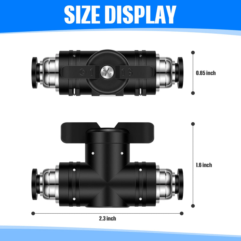[Australia - AusPower] - 5 Pieces Pneumatic Ball Valve Push to Connect Fittings Ball Valve PVC Air Flow Control Valve Air Fittings Straight Quick Connect Union Air Quick Connect Air Hose Fittings (1/4" x 1/4" OD) 1/4" x 1/4" OD 