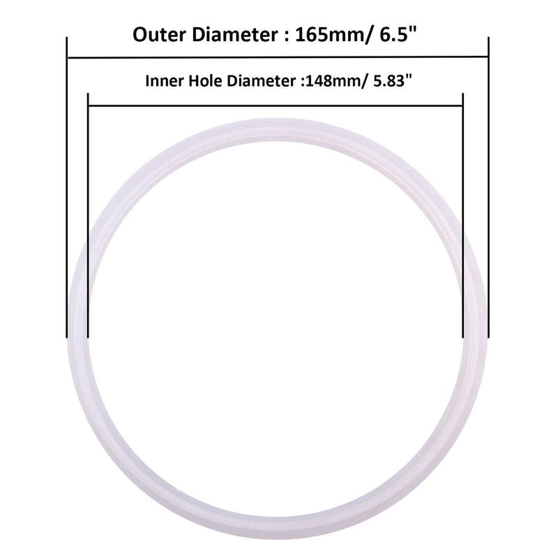 [Australia - AusPower] - DERNORD Silicone Gasket Tri-clover (Tri-clamp) O-Ring - 6 Inch (Pack of 5) Pack of 5 