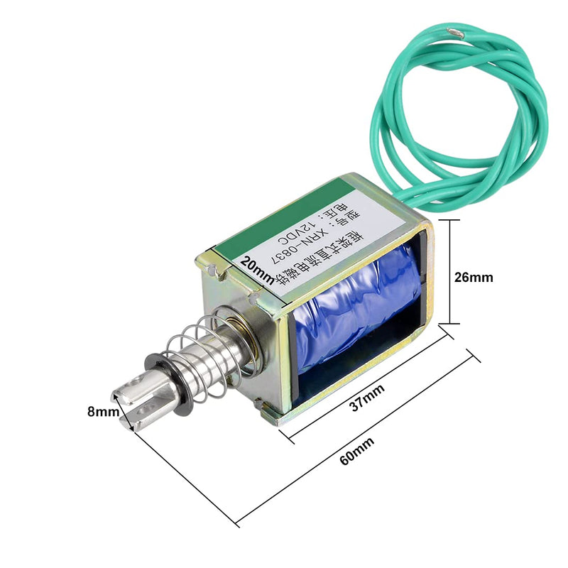 [Australia - AusPower] - uxcell DC 12V 20N 10mm Stroke Pull Type Open Frame Solenoid Electromagnet XRN-0837 