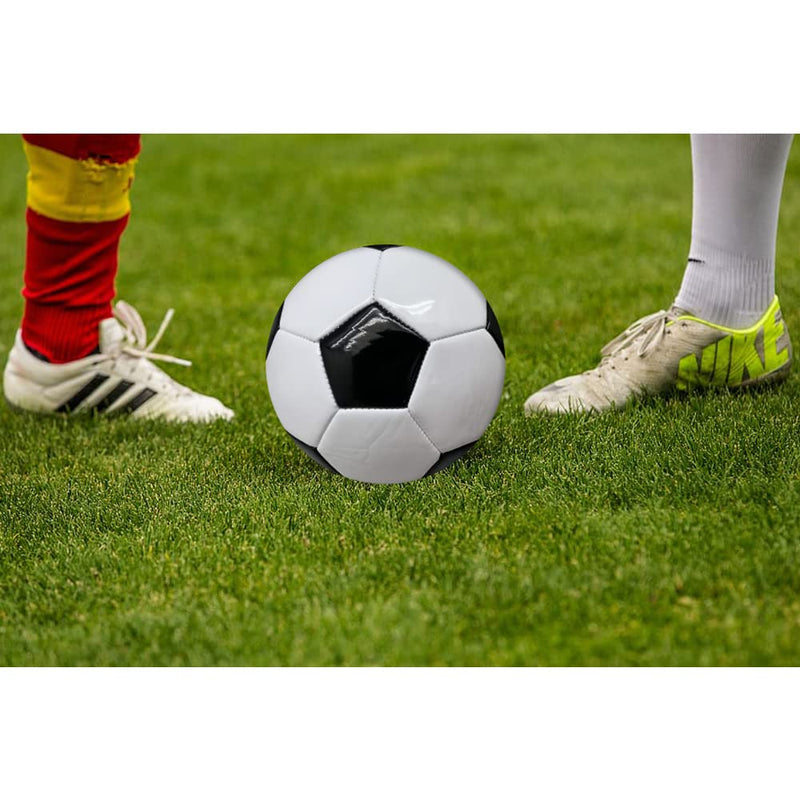 [Australia - AusPower] - XEDGE Official Size Soccer Ball,Size 5 Training Ball for Girls,Boys,Youth Teenagers,Adults,Machine Stitched for Indoor Outdoor Play black and white size 4 