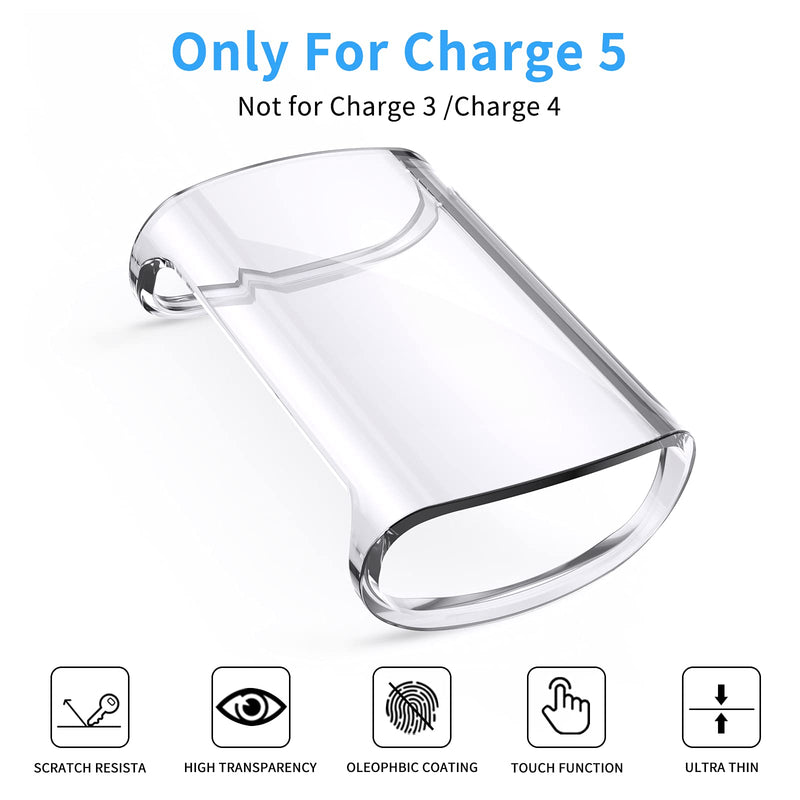 [Australia - AusPower] - EZCO 4-Pack Screen Protector Case Compatible with Fitbit Charge 5, Full Coverage TPU Case Protective Screen Cover Bumper Accessories Women Man for Charge 5 Smart Watch Clear/Clear/Clear/Clear 