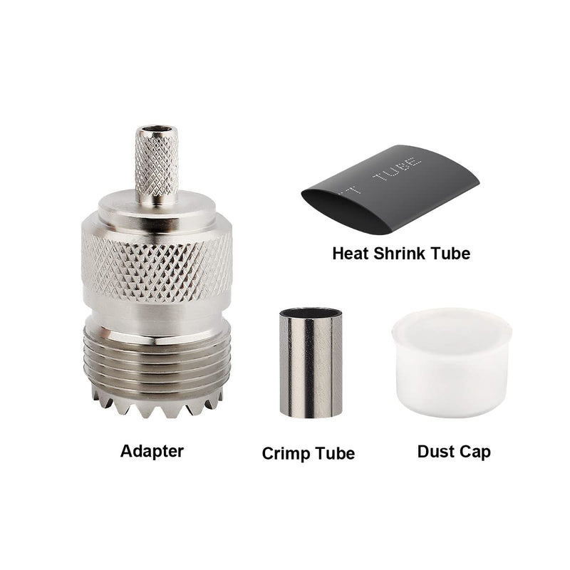 [Australia - AusPower] - MOOKEERF 5 Pack SO239 Crimp Connectors SO-239 UHF Female Plug Crimp Coax Connector Adapter PL259 RF Connector for RG58/RG142/RG400/LMR195/KSR195/3D-FB Cable 