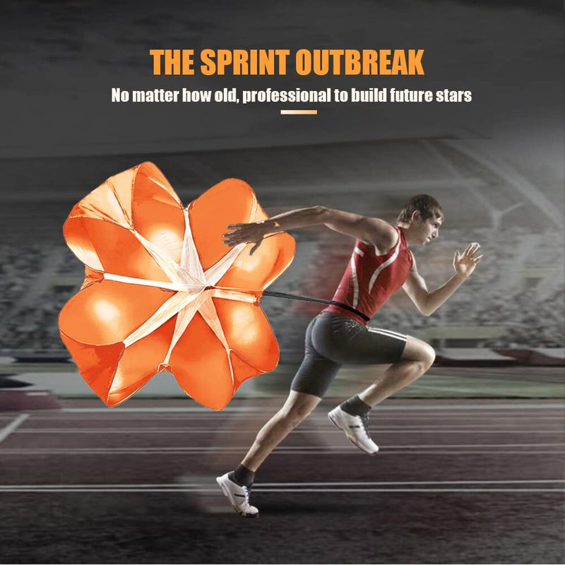 [Australia - AusPower] - QING PU2021 Running Speed Training, 56 inch Speed Drills Resistance Parachute Running Sprint Chute Soccer Football Sport Speed Training(Orange) 