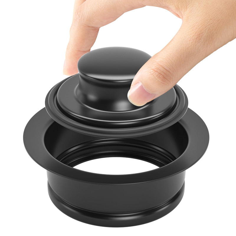 [Australia - AusPower] - Kitchen Sink Garbage Disposal Flange and Sink Stopper,fit Stainless Steel 3-1/2 inch Standard Sink Drain Opening Kitchen Sink Replacement Accessories (Black) Black 