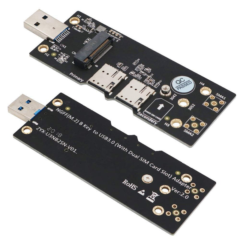 [Australia - AusPower] - HLT NGFF(M.2) to USB 3.0 Adapter with Dual Nano SIM Card Slot for 3G/4G/5G Module 
