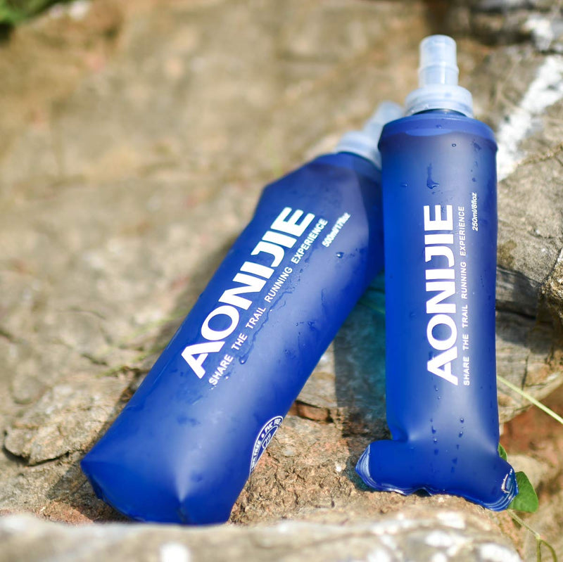 [Australia - AusPower] - TRIWONDER Soft Flasks Collapsible Water Bottles TPU Folding Flask Sports Water Bottle for Hydration Pack - Ideal for Running Hiking Cycling Climbing 250ml/8.45oz - Pack of 2 