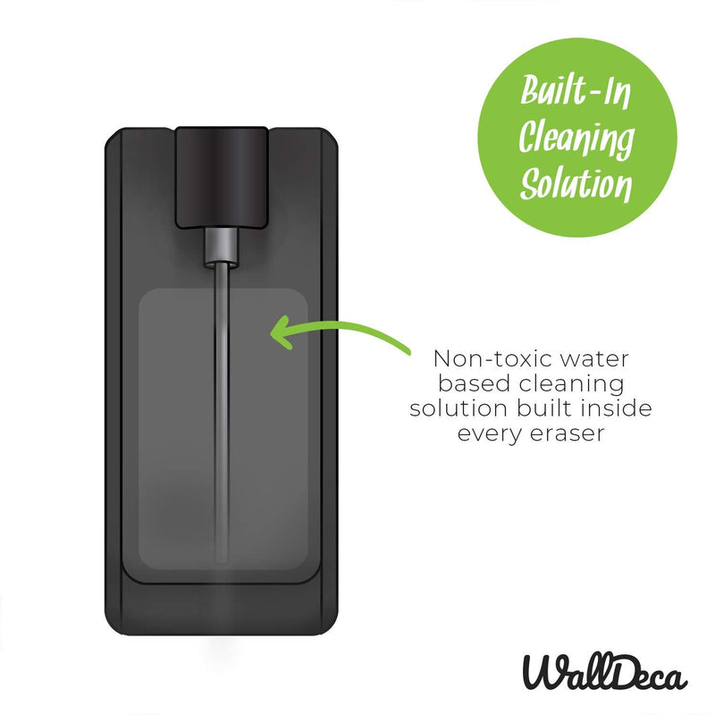 [Australia - AusPower] - WallDeca Magnetic All-in-One Cleaning Dry Eraser, with Cleaning Solution Included - Felt Bottom Surface, Made for Whiteboard Dry Erase Board 