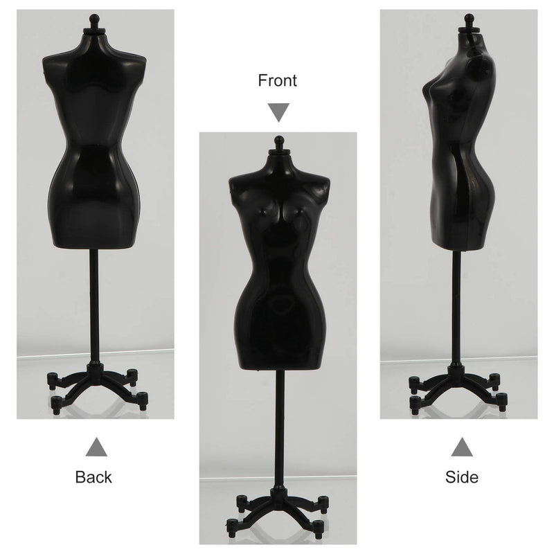 [Australia - AusPower] - EXCEART 6PCS Doll Dress Form Tiny Doll Dress Body Manikin with Base Stand Garment Skirt Display Support Female Mannequin Torso for Children Kids 