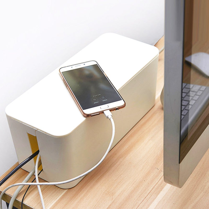 [Australia - AusPower] - Resulzon Cable Management Cord Cover Wire Hider Box Concealer Organizer Protector System for Home Theater Entertainment Center Office School (Mini,White) white 