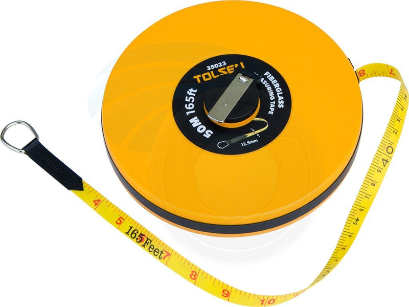 [Australia - AusPower] - 50M 165FT Constriction Imperial Metric Fiberglass Measuring Tape Reel 