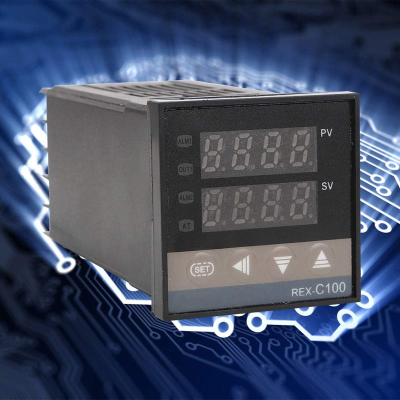 [Australia - AusPower] - Digital Temperature Controller Smart Thermostat Temperature Controller Kit PID REX-C100 Temperature Controller 40A Solid State Relay K Thermocouple GD 