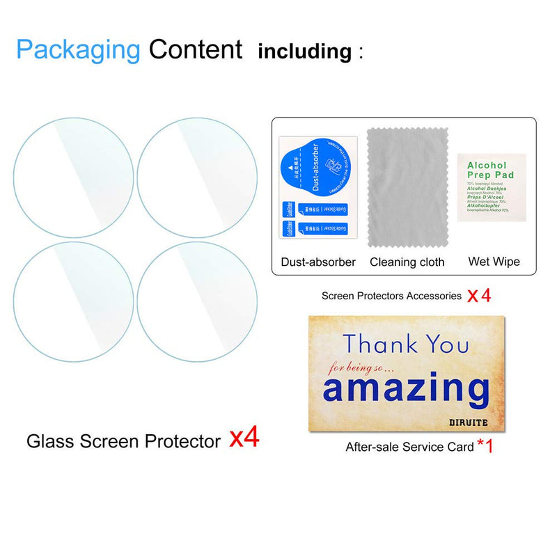 [Australia - AusPower] - Diruite 4-Pack for Fossil Q Explorist Gen 3 Smart Watch Tempered Glass Screen Protector [Perfectly Fit] [Optimized Version] 