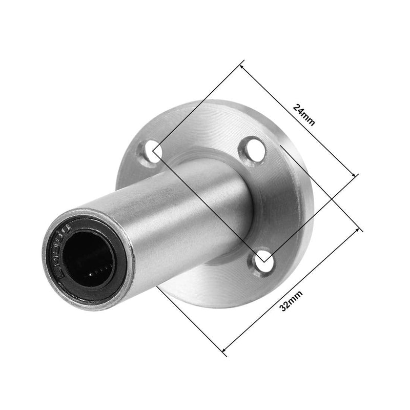 [Australia - AusPower] - uxcell LM8UU Extra Long Round Flange Linear Ball Bearings, 8mm Bore Dia, 15mm OD, 45mm Length(Pack of 2) 