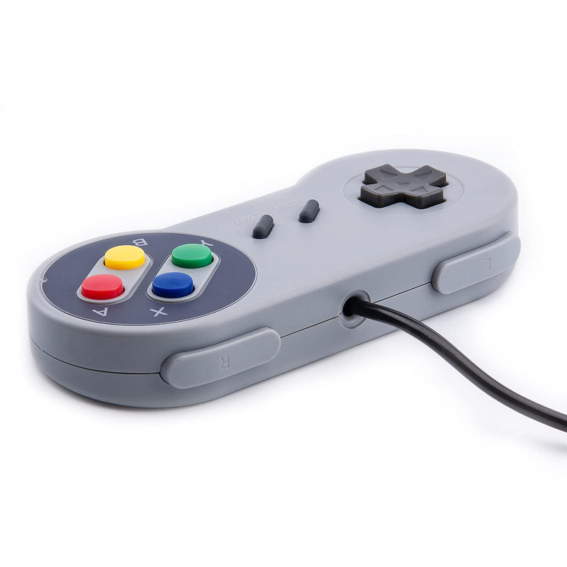 [Australia - AusPower] - Rii Game Controller, SNES Retro USB Controller, Classic Gamepad Joystick, PC Super Classic Joypad Gamestick for PC, Raspberry Pi, Windows MAC Liunx, Android GP100 (Grey, 2 Pack) 