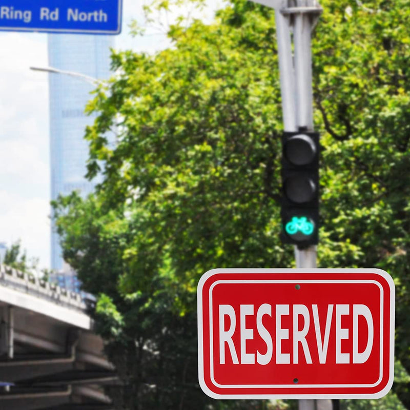 [Australia - AusPower] - Reserved Sign 12 x 8 Industrial Warning Signs 3M Engineer Grade Prismatic Reflective Aluminum (12x8 1) 12x8 1 