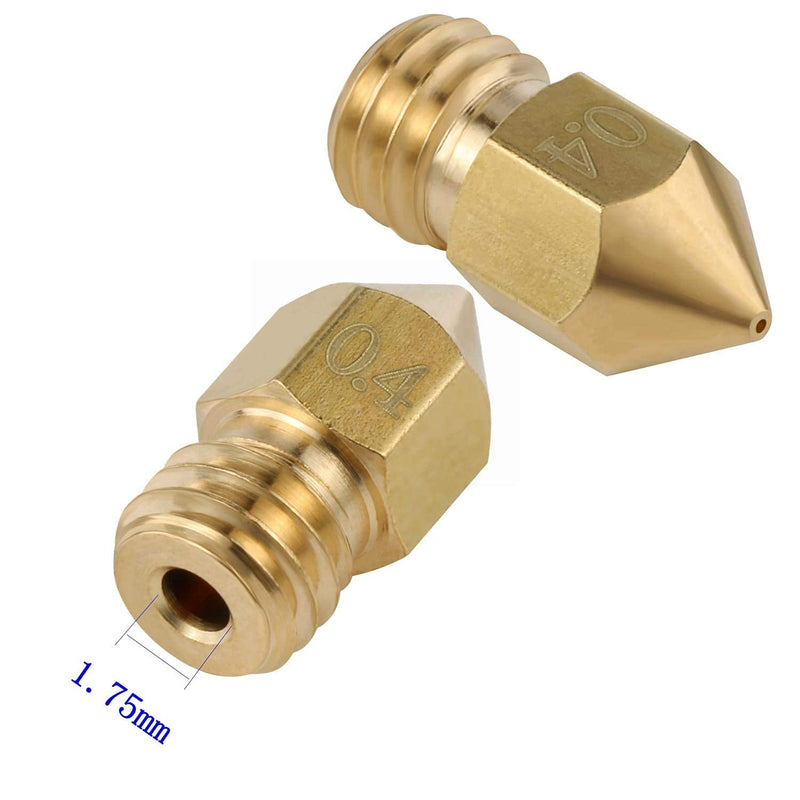 [Australia - AusPower] - 25 PCS Mk8 Nozzles 3D Printer Extruder Nozzles Hardened Steel, Stainless Steel, Brass High Temperature Pointed Wear Resistant Nozzle 0.4 mm, Compatible with CR-10, Ender 3/ Ender3 pro, Prusa i3 25 