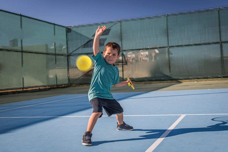 [Australia - AusPower] - Nileatry Kid Tennis Racket with Bag,Plastic Racquet Include 2 Foam Ball,2 Tennis Ball,4 Badminton for Children,Toddler Outdoor/Indoor Sport Play Orange&Green 