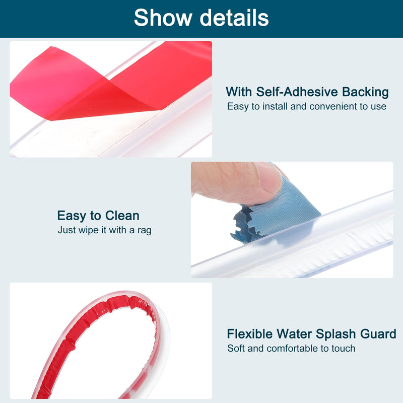 [Australia - AusPower] - uxcell 39 Inch Collapsible Shower Barrier Stopper Water Splash Guard Blocker 39"Lx0.8"Wx0.5"H for Bathroom Kitchen Wet and Dry Separation, Clear 