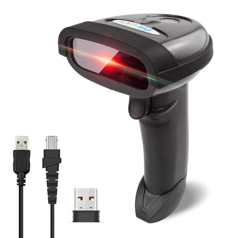 [Australia - AusPower] - NETUM NT-1698W Wireless Barcode Scanner with Stand, 2 in 1 2.4G Wireless & USB Wired 1D Laser Barcode Reader Handheld Bar Code Reader Cordless Rechargeable Bar Code Scanner for Computer MAC Laptop 