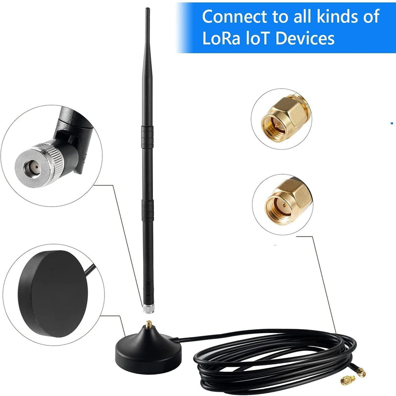 [Australia - AusPower] - 8dBi Indoor 915MHZ Magnet Base Long-Range Cellular LoRa Gateway Antenna with 3M/10FT Cable for Helium Hotspot RAK MNTD Nebra Bobcat 300 SenseCAP M1 SyncroB.it Hotspot Finestra HNT Miner, Eifagur Antenna with Magnet Base 