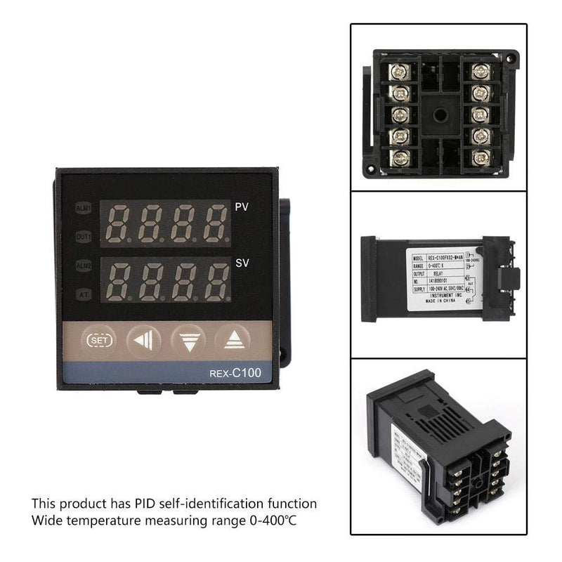 [Australia - AusPower] - REX-C100 Temperature Controller, REX-C100FK02-MAN PID Digital Temperature Controller Relay Output Thermostat AC 250V Temperature Control Switch 