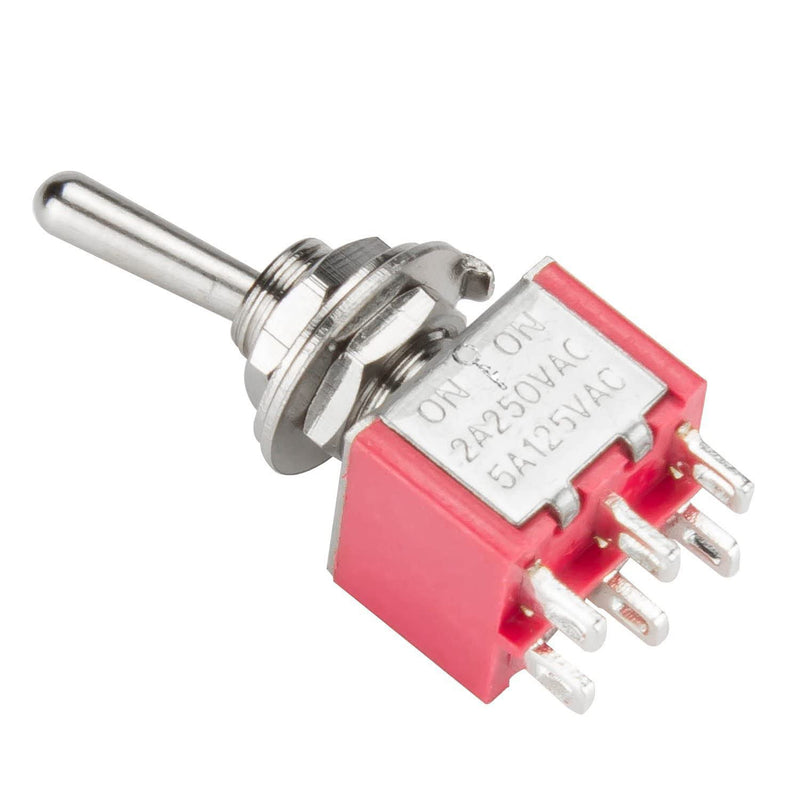 [Australia - AusPower] - DIYhz Toggle Switch AC 5A/125V 2A/250V 6 Pin Terminals On/Off/On 3 Position DPDT Toggle Switch Mini Miniature Toggle Switch Car Dash Dashboard,10Pcs 