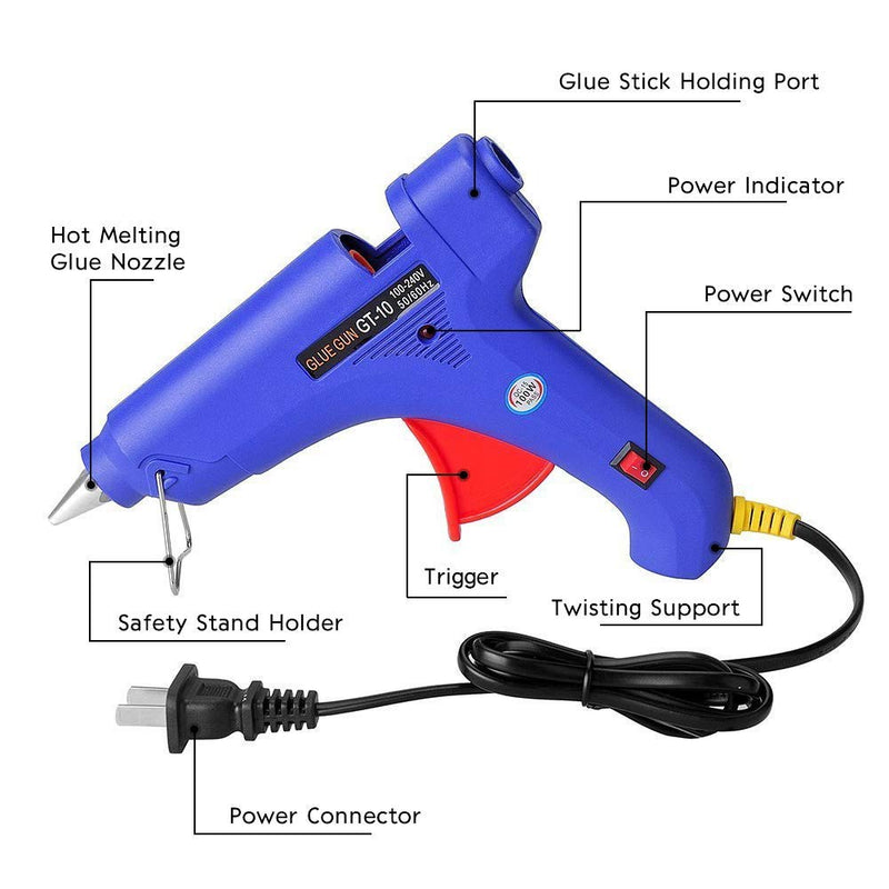 [Australia - AusPower] - Manelord Glue Gun - 100W Hot Glue Gun with 10Pcs High Adhesion Hot Glue Sticks for Car Dent Repair, Home Improvement, Quick Daily Repair and DIY Small Craft Projects 