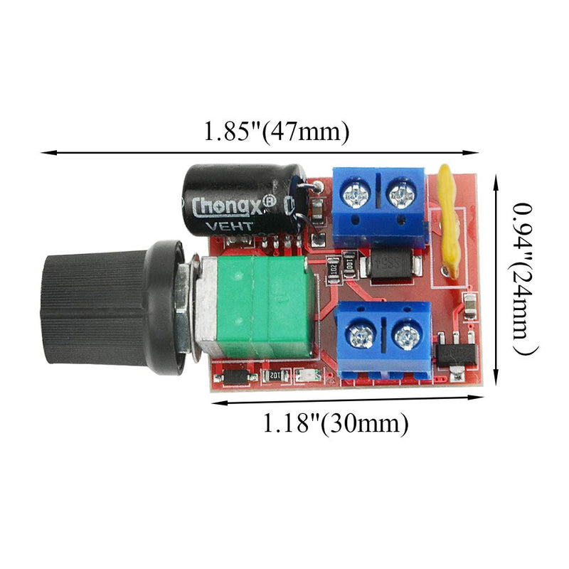 [Australia - AusPower] - XINGYHENG 2PCS DC Motor Governor 3V 6V 12V 24V 35V Adjustable Speed Controller Regulation Switch 5A Ultra small LED dimmer with Speed Control Knob 