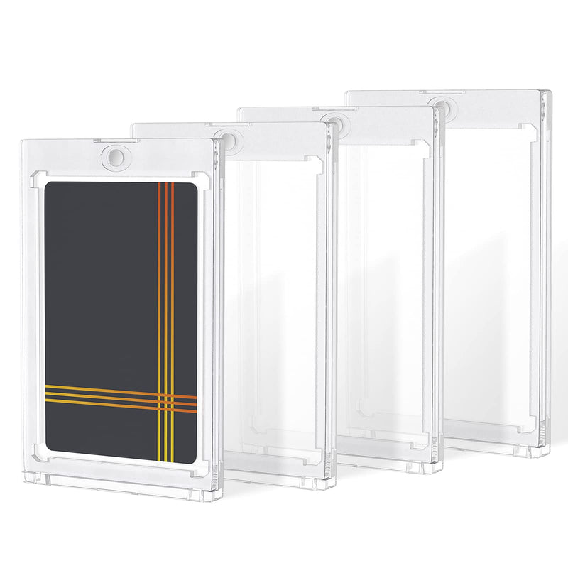 [Australia - AusPower] - Pawfly 35 PT Magnetic Card Holder for Standard Trading Cards Hard Ultra Clear PVC Card Sleeve Case Protector with UV Protection for MTG Yugioh and Regular Sports Card Display, 4 Pack 