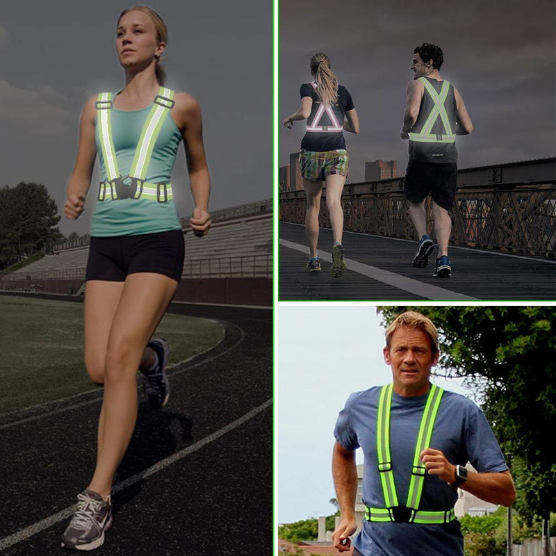 [Australia - AusPower] - Chiwo Reflective Vest Running Gear 2Pack, High Visibility Adjustable Safety Ves for Night Cycling,Hiking, Jogging,Dog Walking Blank Purple 