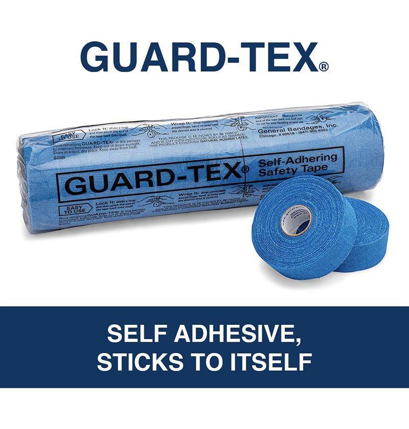 [Australia - AusPower] - Guard-tex Blue 1" Finger Tape - Self-Adhering Safety Tape for Industrial, Athletic & Medical Use - 12 rolls x 30 yds 1 Inch 