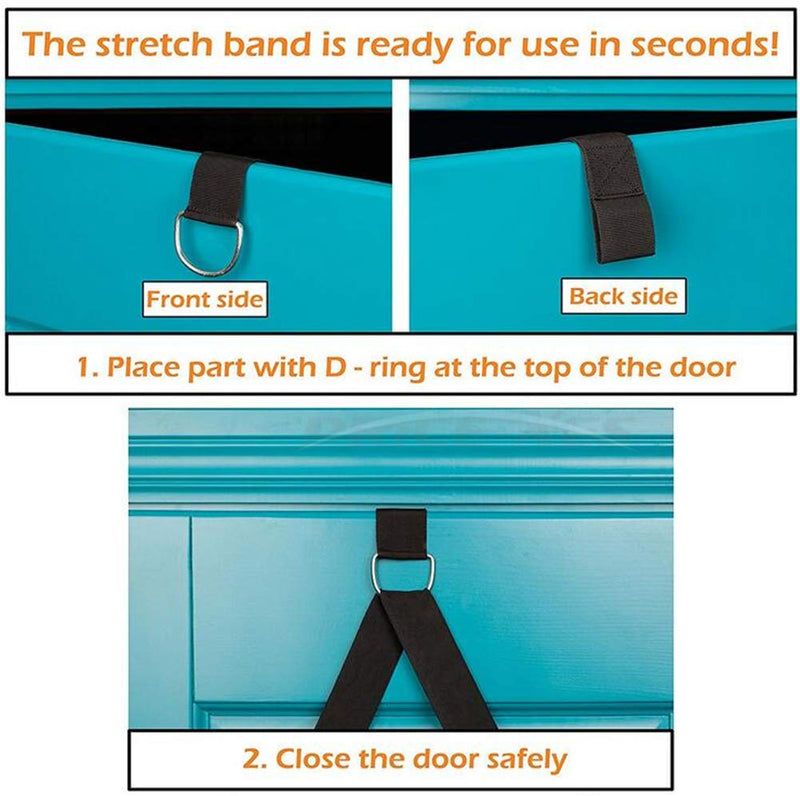 [Australia - AusPower] - Leg Stretch Band - to Improve Leg Stretching - Easy Install on Door - Perfect Home Equipment for Ballet, Dance and Gymnastic Exercise Flexibility Stretching Strap Foot Stretcher Bands Light blue 