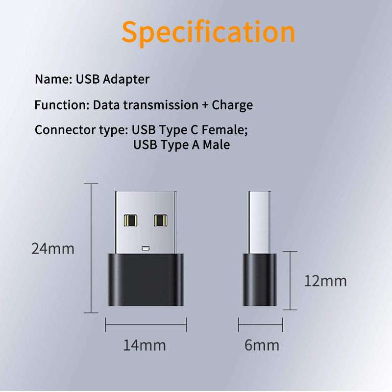 [Australia - AusPower] - USB C Female to USB Male Adapter 2-Pack, USB Type C to A Charger Cable Adapter Convertor, Compatible with iPhone 11 12 Mini Pro Max, Airpods, iPad Air, Samsung Galaxy Note 