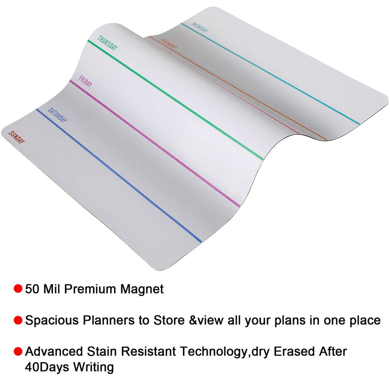 [Australia - AusPower] - 2 Pieces Magnetic Weekly Dry Erase Boards Erasable Weekly Calendars Whiteboard Planners with 2 Pieces Markers for Office, Home, School Supplies (Color 1, 9.4 x 7.5 Inch) Chic Style 
