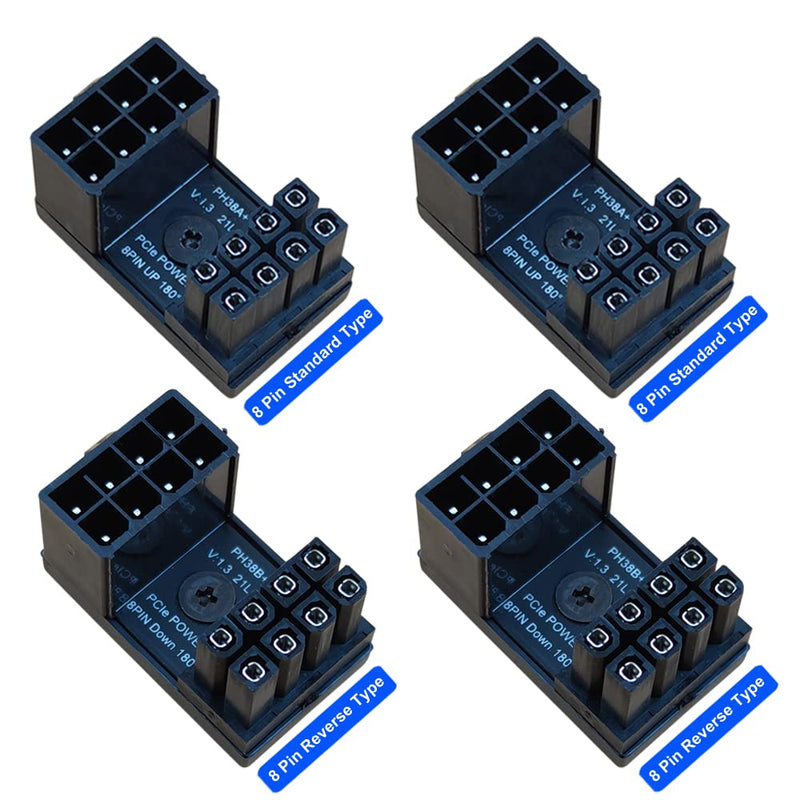[Australia - AusPower] - COMeap GPU VGA PCIe 8 Pin U Turn 180 Degree Angle Connector Power Adapter Board for Desktop Graphics Card 8 Pin STD/RVS*2 