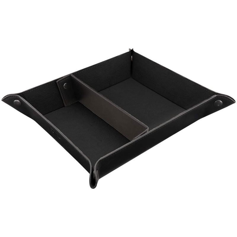 [Australia - AusPower] - Londo Leather Tray Organizer - Practical Storage Box for Wallets, Watches, Keys, Coins, Cell Phones and Office Equipment Black Lining 